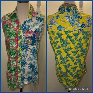 Lilly Pulitzer Vintage Women’s M White Label Butterfly Floral Sleeveless Top
